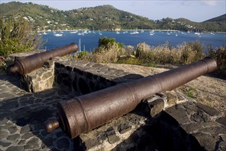 WEST INDIES, St Vincent & The Grenadines, Bequia, Canon on the 18th Century Hamilton Battery