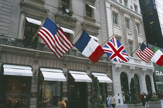 USA, New York, Manhattan, Cartier shop exterior on 5th Avenue.