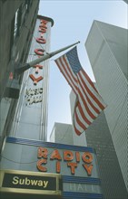USA, New York, Manhattan, Radio City Music Hall exterior on 6th Avenue