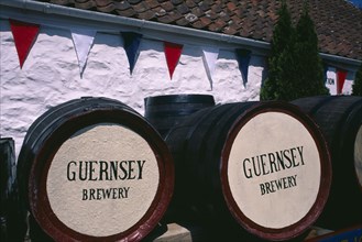 UNITED KINGDOM, Channel Islands, Guernsey, Forest Parish. German Occupation Museum. Brewery barrels