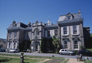 UNITED KINGDOM, Channel Islands, Guernsey, St Martins. Saumarez House. View of front entrance from