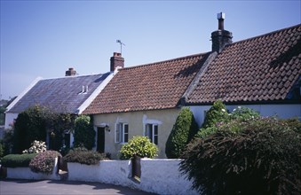 UNITED KINGDOM, Channel Islands, Guernsey, Row of cottages