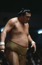 JAPAN, Honshu, Ishikawa, Wajima.  Sumo grand champion.