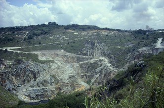MALAYSIA, Sungai Besi, Elevated view over huge open cast tin mine.