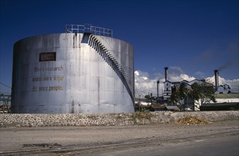 PHILIPPINES, Visayas Islands, Negros, Large sugar cane processing plant of the Victorias Milling Co