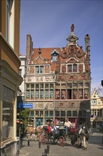 BELGIUM, East Flanders, Ghent, Horse-drawn carriage taking tourists around the medieval centre of