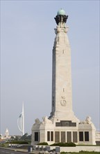 ENGLAND, Hampshire, Portsmouth, World War One Naval Memorial obelisk on Southsea seafront designed