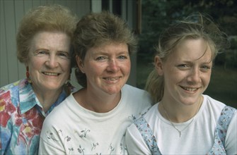 CHILDREN, Relationships, Generations, "Portrait of grandmother, daughter and grand-daughter.  Three