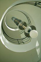 ENGLAND, East Sussex, Bexhill on Sea, De La Warr Pavilion. Interior view looking upwards at the