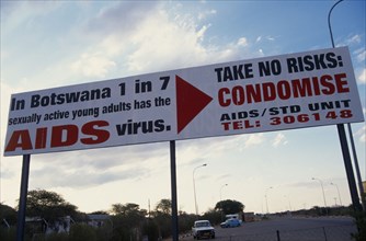 BOTSWANA, Medical, Hoarding with AIDS awareness message.