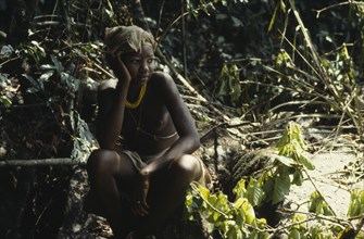 SIERRA LEONE, People, Mende, Young Mende tribeswoman dressed for Sande society initiation into