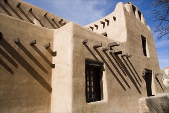 USA, New Mexico, Santa Fe, Part of the Museum of Fine Arts. A Pueblo Revival design by I.H. and