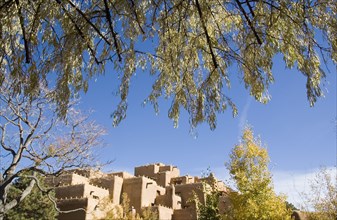 USA, New Mexico, Santa Fe, The Inn and Spa at Loretto in the adobe Pueblo Revival style