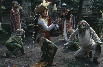 INDONESIA, Bali,  People performing Frog Dance