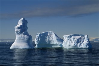 ANTARCTIC, Peninsula, Melting Icebergs on open water