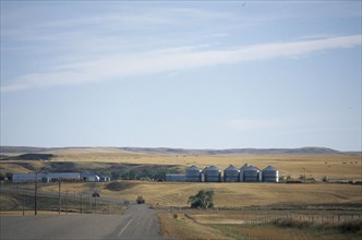 CANADA, Alberta, Hutterite farming colonies near Raymond in Southern Alberta.  Hutterites are a