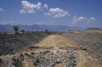TURKEY, Anatolia, Aphrodisias, View across well preserved stadium which could sat  thirty thousand