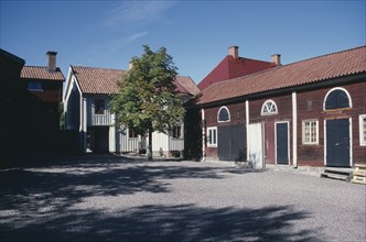 SWEDEN, Linkoping, Buildings in the reconstructed provincial town of the late 19th Century