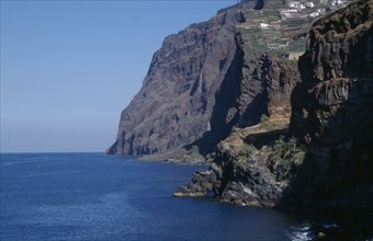 PORTUGAL, Madeira, Cabo Girao cliffs on the south coast which are the highest in europe at 1943