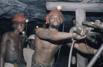 SOUTH AFRICA, Industry, Gold miners working underground.