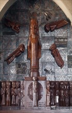 ZIMBABWE, Serima, Native African depiction of Christ and the Evangelist.