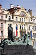 CZECH REPUBLIC, Bohemia, Prague, "The monument to the 15th Century religious reformer and local