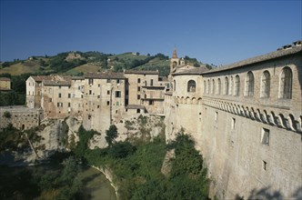 ITALY, Marche, Urbino, "Palazzo Ducale exterior walls, built for Duke Federico da  Montefeltro the