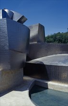 SPAIN, Basque Country, Bilbao, Exterior of the Guggenheim Museum by Frank Gehry.
