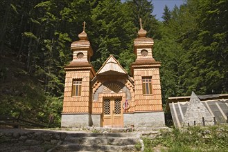SLOVENIA , Triglav National Park, Julian Mountain Range, Ruska Kapelica The Russian Chapel 1915 -17