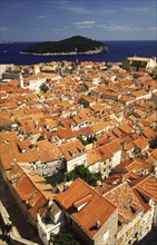 CROATIA, Dalamatia, Dubrovnik, "Vew of the old town from the curtain wall