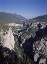 FRANCE, Provence Cote d’Azur, Var, View along Verdon gorge Westwards