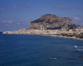 ITALY, Sicily, Palermo , "Cefalu, ancient city on the North coast with beach on the Tyrrhenian Sea"