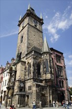 CZECH REPUBLIC, Bohemia, Prague, The Old Town Hall Tower in The Old Town Square