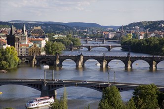 CZECH REPUBLIC, Bohemia, Prague, The bridges across the Vtlava River