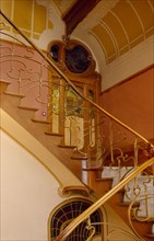 BELGIUM, Brabant, Brussels, "Art Nouveau staircase and decoration inside the Horta Museum, the