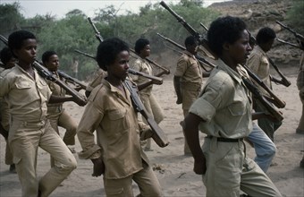 ERITREA, Military, Eritrean People’s Liberation Front female guerilla soldiers training