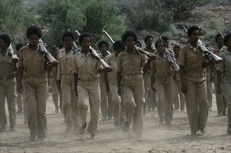 ERITREA, Military, Eritrean People’s Liberation Front female guerilla soldiers training