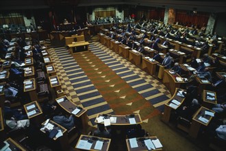 SOUTH AFRICA, Western Cape, Cape Town, "Houses of Parliament interior, the National Assembly. "