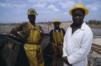 ZIMBABWE, Mashonaland East, Arcturus, Miners from the Metallon Gold Zimbabwe Arcturus gold mine.