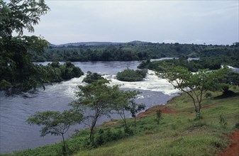 UGANDA, Jinja, "River landscape, the source of the Nile."
