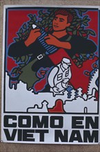CUBA, Poster, Revolutionary poster ‘Como en Vietnam’ meaning ‘Like in Vietnam’.