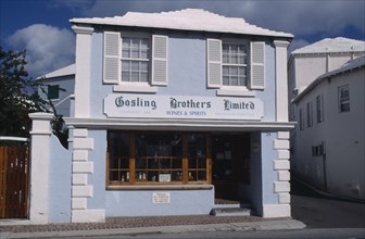 BERMUDA, St George, Gosling Brothers Limited shop exterior. Bermudas oldest business house selling
