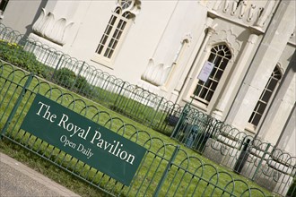 ENGLAND, East Sussex, Brighton, Royal Pavilion entrance.