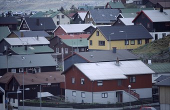 DENMARK, Faeroe Islands, Vagar, Colourful housing