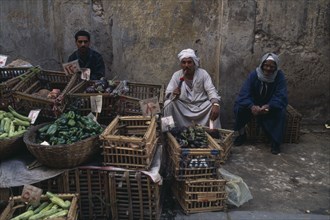 EGYPT, Nile Delta, Alexandria, Vegetable traders in Arab market.