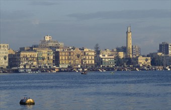 EGYPT, Port Said, City on coast where the Suez Canal meets the Mediterranean and founded in 1859 to