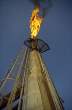 EGYPT, Sinai, Agip oil fields gas burn off.