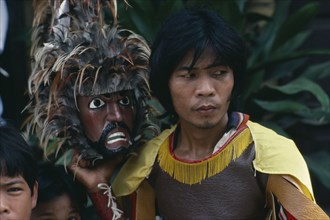 PHILIPPINES, Marinduque, Boac, "Man taking part in re-enactment of the crucifixtion during Easter