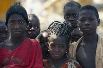 GUINEA BISSAU, Cacheu Region, Senegalese refugee children from Casamance