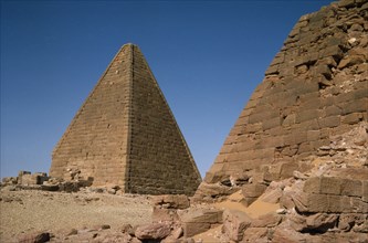 SUDAN, North, Napata, Ancient pyramids at Gebel Barkal.